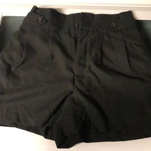 High waisted paperbag black shorts